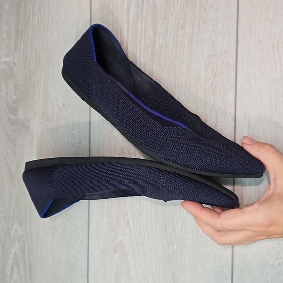Rothy's Women The Pointed II solid knit washable toe flats shoes sz 7 - Picture 9 of 13